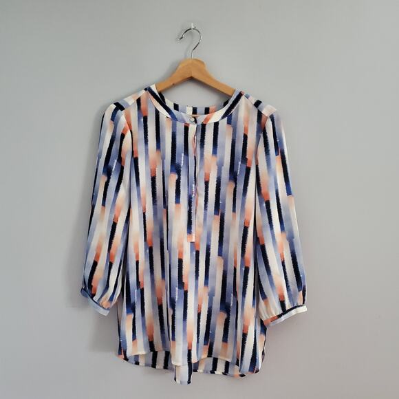 JM Collection Petite Colorful Striped Top PL - Picture 1 of 7